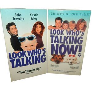 LOOK WHO'S TALKING & LOOK WHO'S TALKING NOW! VHS 2pc bundle in original cases